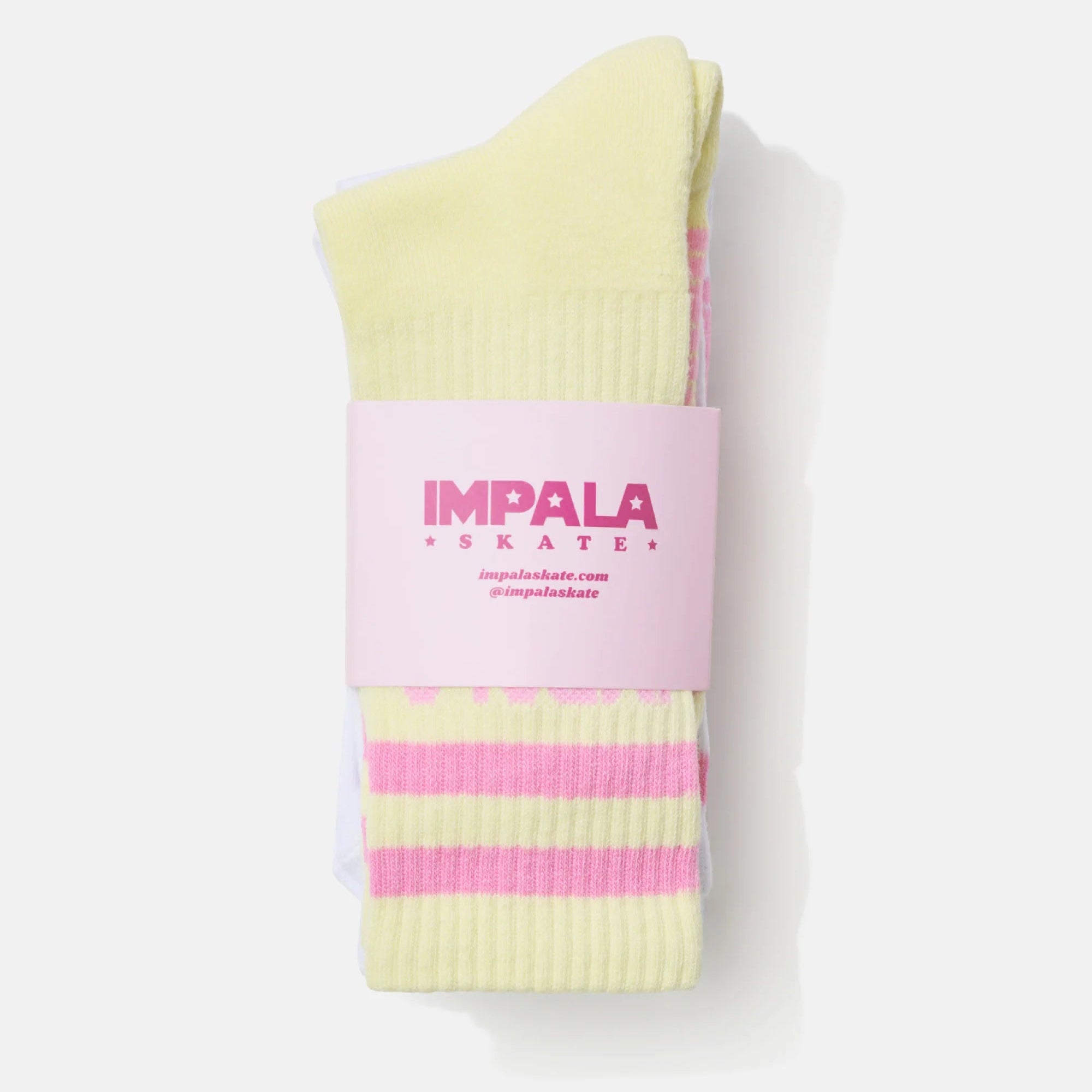Impala Stripe Crew Socks 3pk - Petal