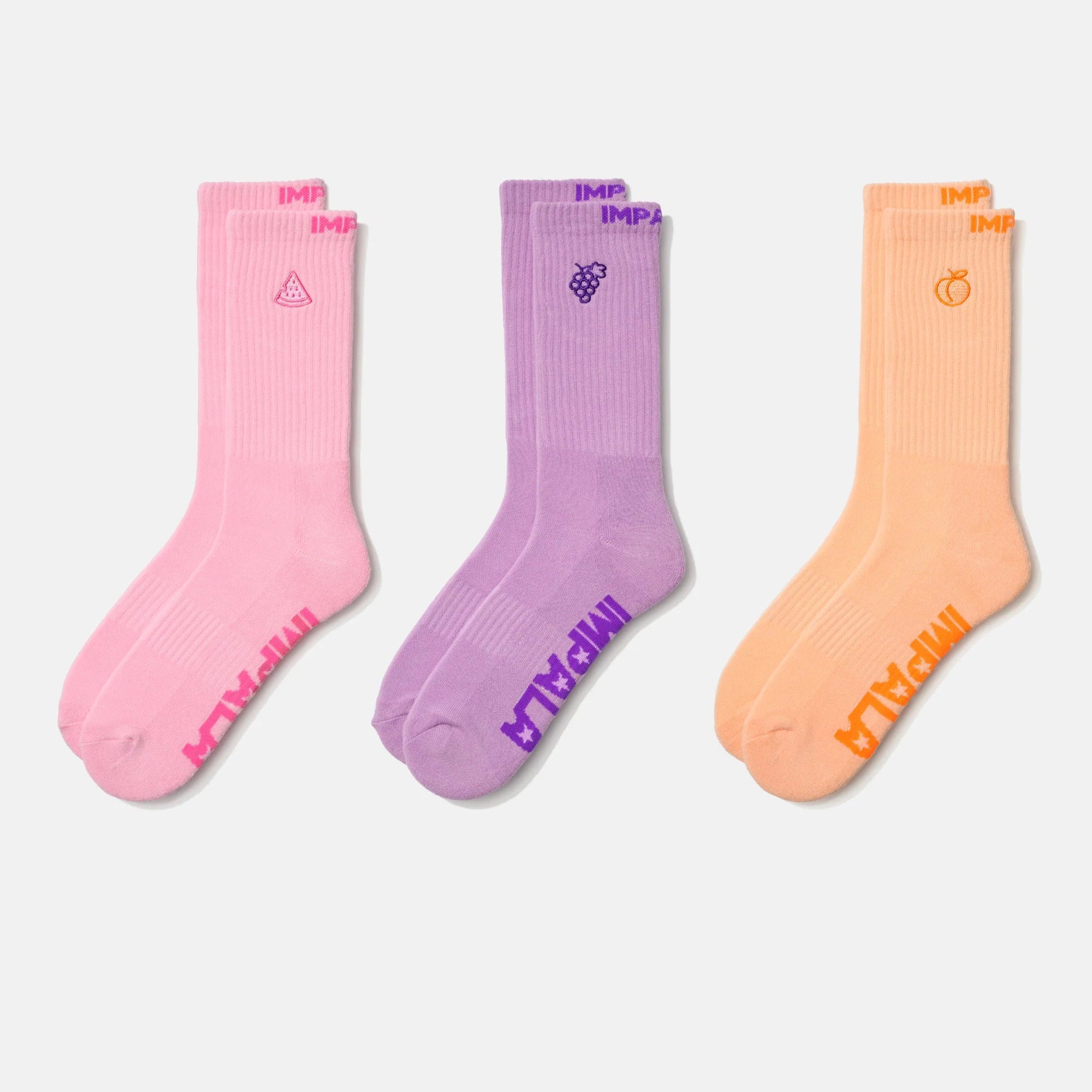Impala Stripe Crew Socks 3pk - Fruit