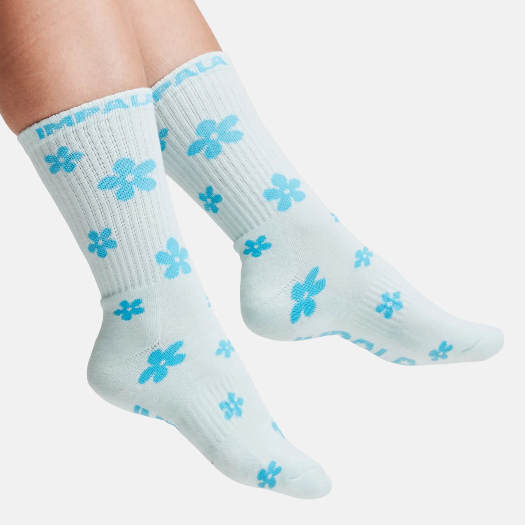 Impala Stripe Crew Socks 3pk - Ditsy Blue