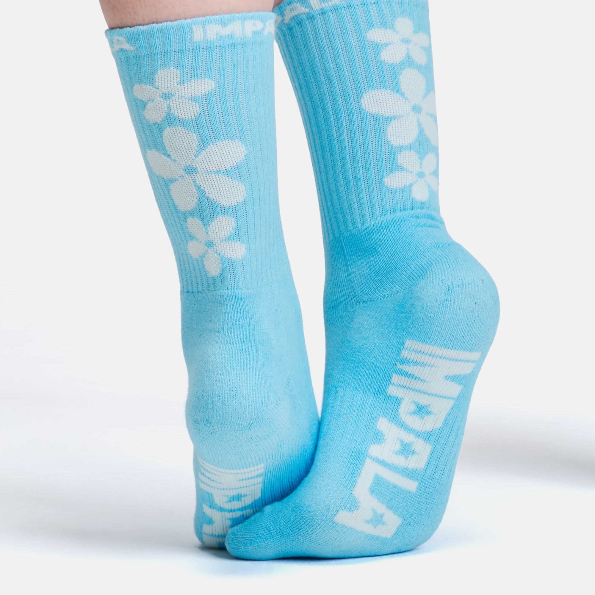 Impala Stripe Crew Socks 3pk - Ditsy Blue