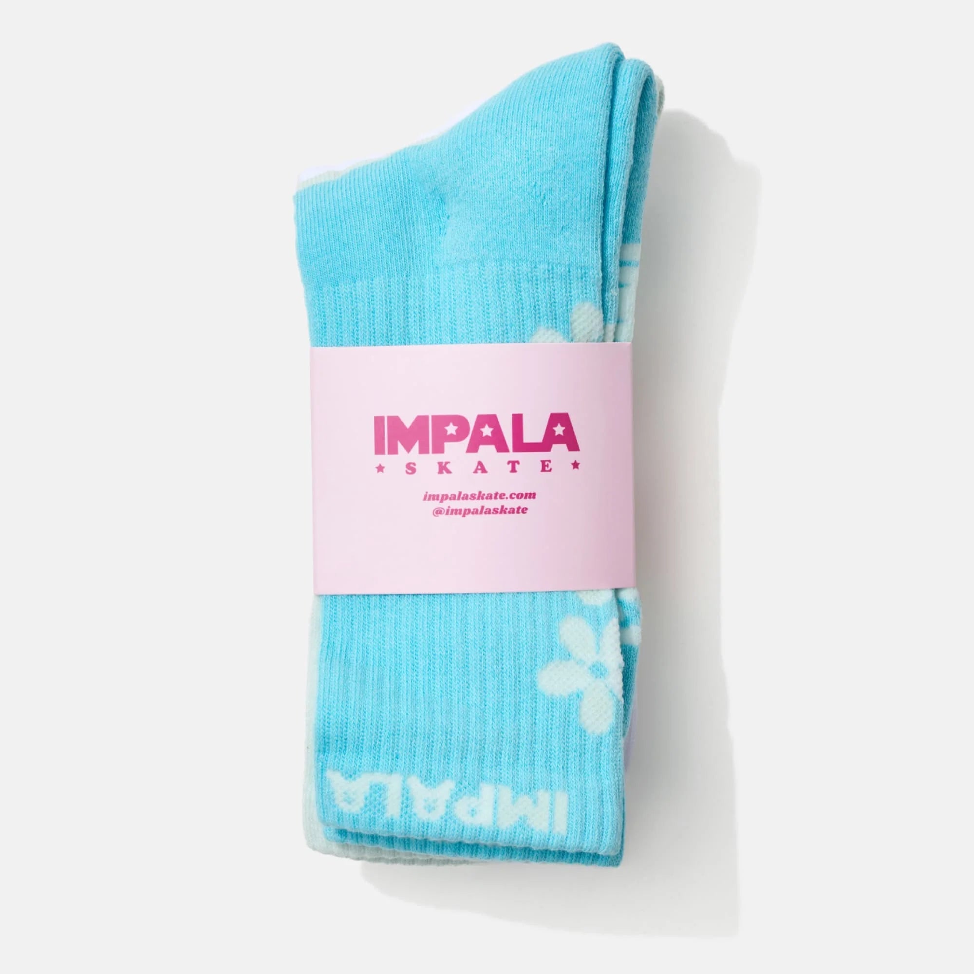 Impala Stripe Crew Socks 3pk - Ditsy Blue